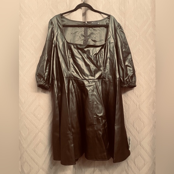ASOS Curve Dresses & Skirts - ASOS Black Faux Leather Dress, Sz 18, NWT